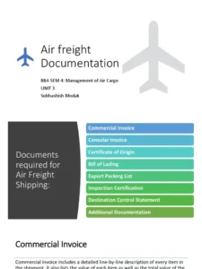 Air Freight Shipping Documents