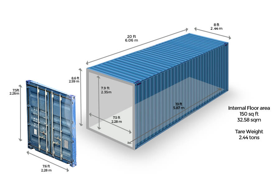 shipping container sizes
